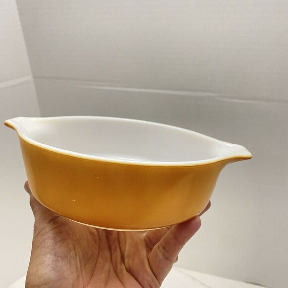 VTG Pyrex Old Orchard Handled Serving Casserole Dish #471, 1 Pint - Picture 3 of 8